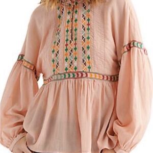 🩷5/$25🩷Lucky Brand Embellished Babydoll Blouse